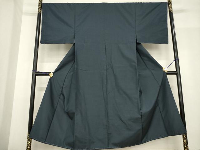 平和屋着物●男性　本場大島紬　変わり格子　正絹　逸品　AABF8981ck