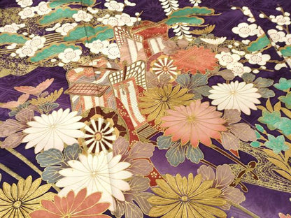 平和屋着物●豪華振袖 御所車花文 金彩 正絹 逸品 AABF8982ck