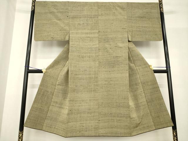 平和屋着物●男性　紬　霞文　肥後煤竹色　正絹　逸品　AABF8985ck