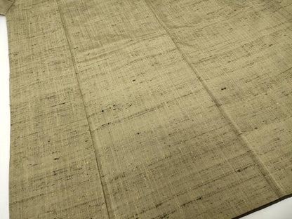 平和屋着物●男性　紬　霞文　肥後煤竹色　正絹　逸品　AABF8985ck
