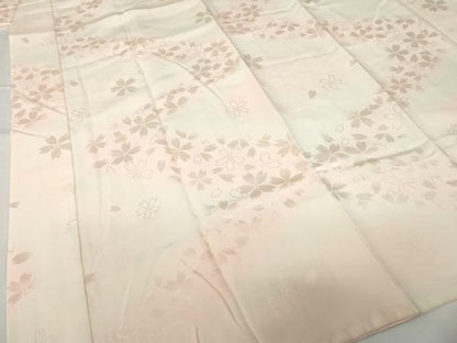 平和屋着物●振袖用長襦袢 袷 桜地紋 暈し染め 正絹 逸品 AABF8987ck