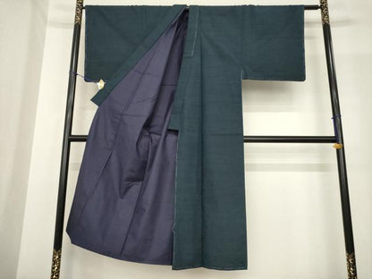 平和屋着物●男性　紬　色無地　褐返し色　正絹　逸品　AABF8989ck