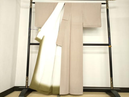 平和屋着物●伝統工芸士 保科土山 小紋 縞 正絹 逸品 AABF8990ck