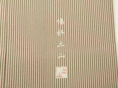 平和屋着物●伝統工芸士 保科土山 小紋 縞 正絹 逸品 AABF8990ck