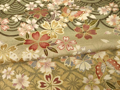 平和屋着物●訪問着　青海波花蝶文　金彩　正絹　逸品　AABF8992ck