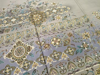 平和屋着物●訪問着　更紗花文　金彩　洗える着物　AABF8993ck