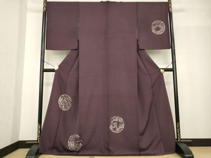 平和屋着物●訪問着　風景丸文　正絹　逸品　未使用　AABF8994ck