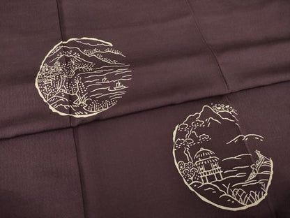 平和屋着物●訪問着　風景丸文　正絹　逸品　未使用　AABF8994ck