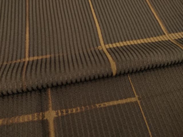 平和屋着物●上質な小紋 格子 正絹 逸品 AABF8998ck