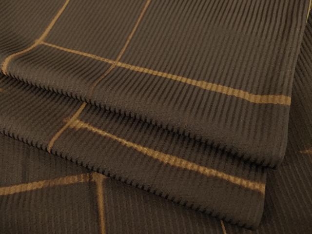 平和屋着物●上質な小紋 格子 正絹 逸品 AABF8998ck