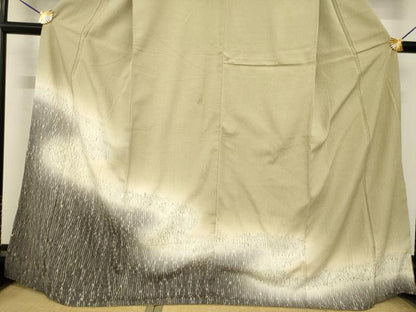 平和屋着物●訪問着　縫め絞り織　流水文　反端付き　正絹　逸品　AABF9000ck