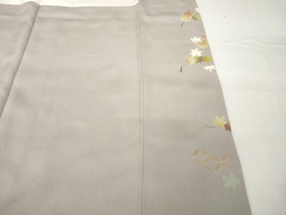 平和屋着物●訪問着　駒刺繍　地紙御所車花文　暈し染め　鈴乃屋扱い　ロング丈　正絹　逸品　AABF9002ck