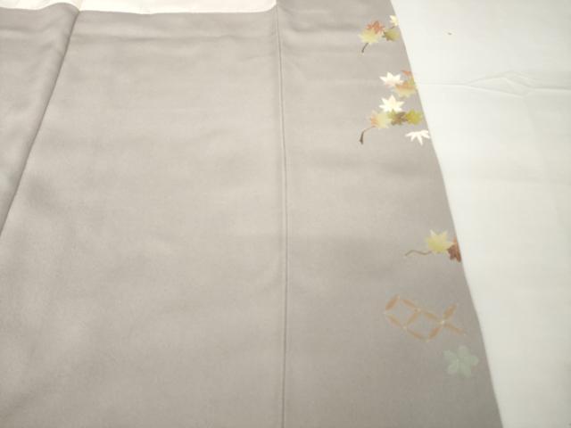 平和屋着物●訪問着　駒刺繍　地紙御所車花文　暈し染め　鈴乃屋扱い　ロング丈　正絹　逸品　AABF9002ck