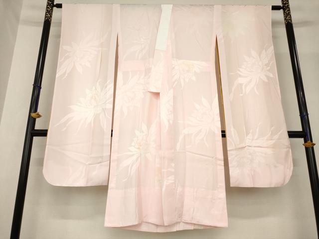 平和屋着物●振袖用長襦袢　無双仕立て　花地紋　暈し染め　正絹　逸品　AABF9004ck