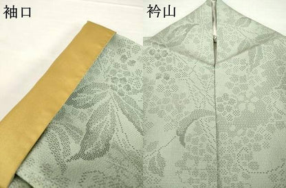 平和屋着物●本塩沢　110亀甲　花蔦草文　正絹　逸品　AABF9010ck
