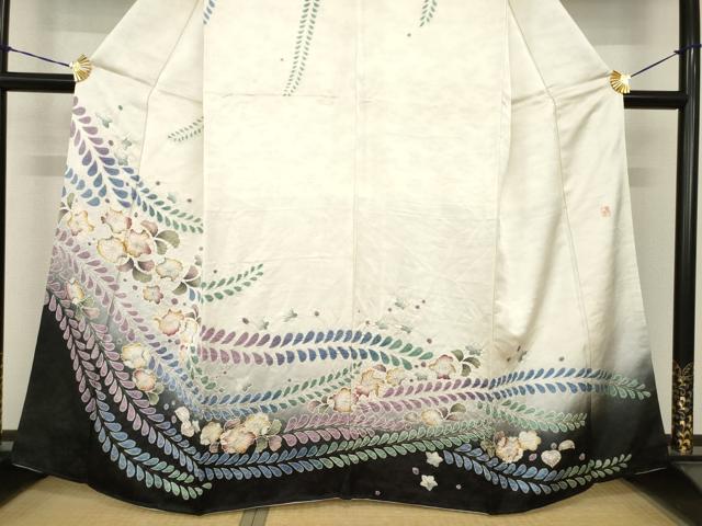 平和屋着物●訪問着　作家物　辻が花　舞花文　暈し染め　正絹　逸品　AABF9012ck