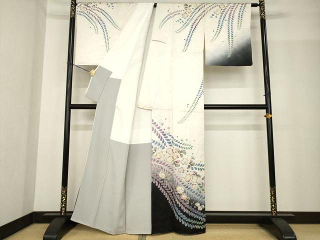 平和屋着物●訪問着　作家物　辻が花　舞花文　暈し染め　正絹　逸品　AABF9012ck