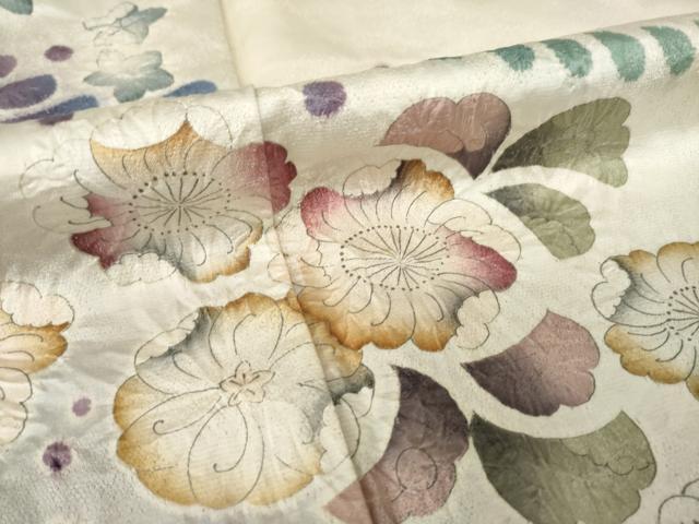 平和屋着物●訪問着　作家物　辻が花　舞花文　暈し染め　正絹　逸品　AABF9012ck