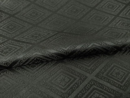 平和屋着物●男性　黒紋付　羽織・行灯袴・つけ帯セット　洗える着物　逸品　AABF9013ck