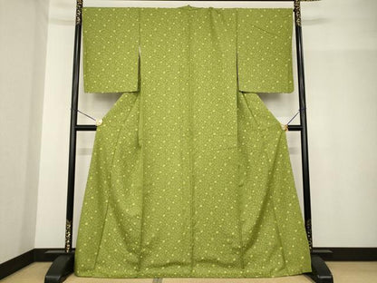 平和屋着物●黄金糸　お召　梅　正絹　逸品　AABF9017ck