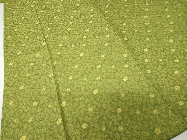 平和屋着物●黄金糸　お召　梅　正絹　逸品　AABF9017ck