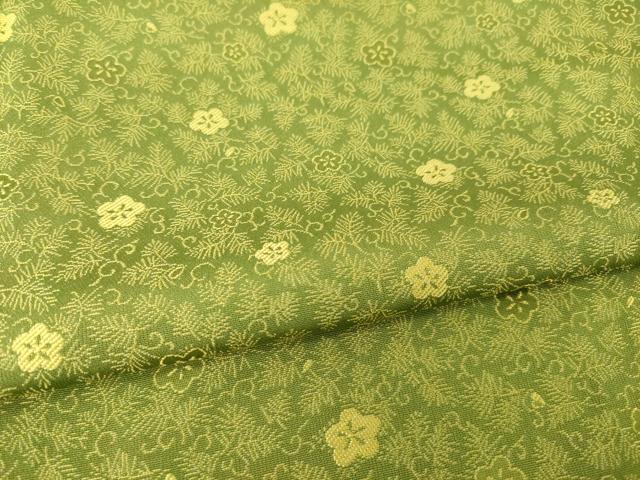 平和屋着物●黄金糸　お召　梅　正絹　逸品　AABF9017ck