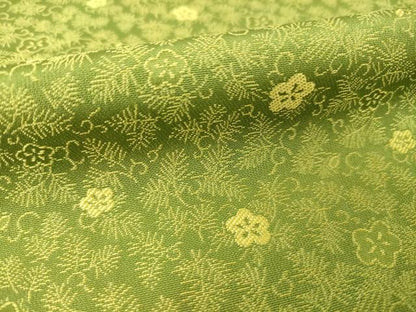 平和屋着物●黄金糸　お召　梅　正絹　逸品　AABF9017ck