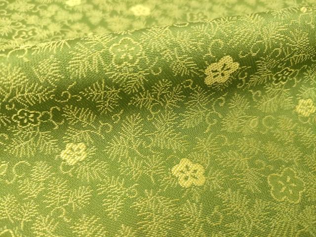 平和屋着物●黄金糸　お召　梅　正絹　逸品　AABF9017ck