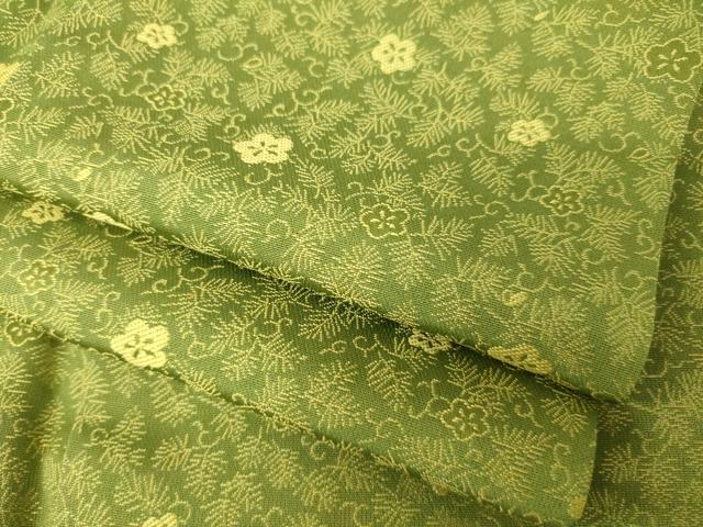 平和屋着物●黄金糸　お召　梅　正絹　逸品　AABF9017ck
