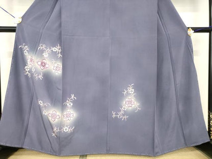平和屋着物●訪問着　刺繍　舞花文　暈し染め　金彩　正絹　逸品　AABF9019ck