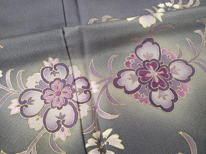 平和屋着物●訪問着　刺繍　舞花文　暈し染め　金彩　正絹　逸品　AABF9019ck
