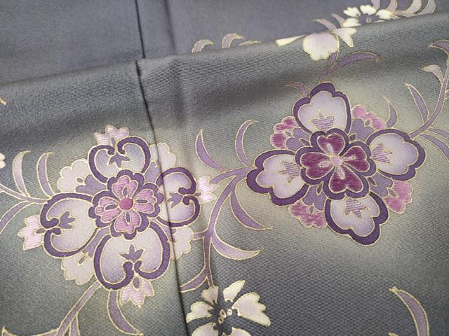 平和屋着物●訪問着　刺繍　舞花文　暈し染め　金彩　正絹　逸品　AABF9019ck