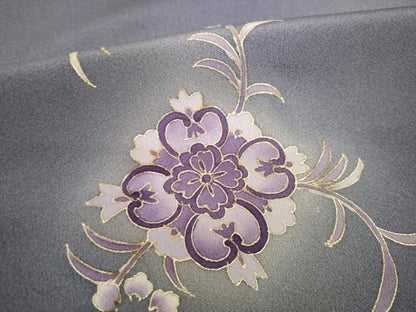 平和屋着物●訪問着　刺繍　舞花文　暈し染め　金彩　正絹　逸品　AABF9019ck