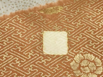 平和屋着物●訪問着　駒刺繍　花蝶文　金彩　正絹　逸品　AABF9020ck