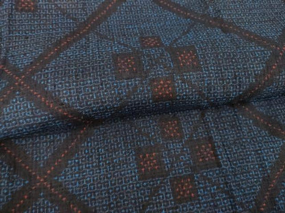 平和屋着物●本場結城紬　重要無形文化財　80亀甲　菱繋ぎ　正絹　逸品　AABF9021ck