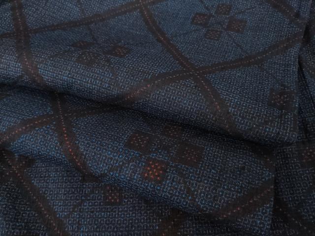 平和屋着物●本場結城紬　重要無形文化財　80亀甲　菱繋ぎ　正絹　逸品　AABF9021ck