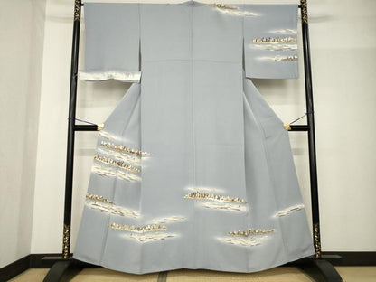 平和屋着物●訪問着　霞文　伊と幸　金彩　反端付き　正絹　逸品　AABF9023ck
