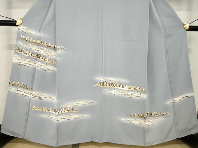 平和屋着物●訪問着　霞文　伊と幸　金彩　反端付き　正絹　逸品　AABF9023ck