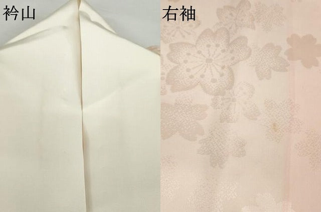 平和屋着物●振袖用長襦袢 無双仕立て 舞桜地紋 東急百貨店扱い 正絹 逸品 AABF9026ck