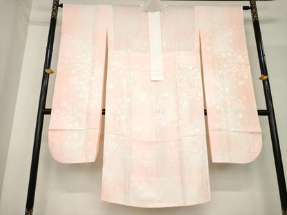 平和屋着物●振袖用長襦袢 無双仕立て 舞桜地紋 東急百貨店扱い 正絹 逸品 AABF9026ck