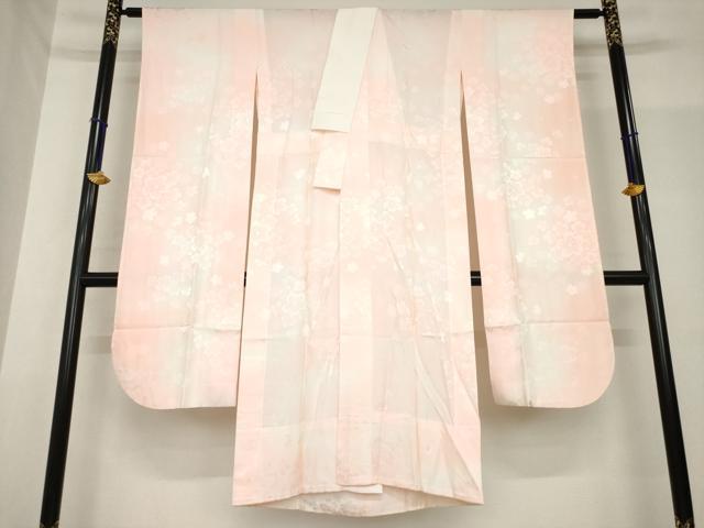 平和屋着物●振袖用長襦袢 無双仕立て 舞桜地紋 東急百貨店扱い 正絹 逸品 AABF9026ck