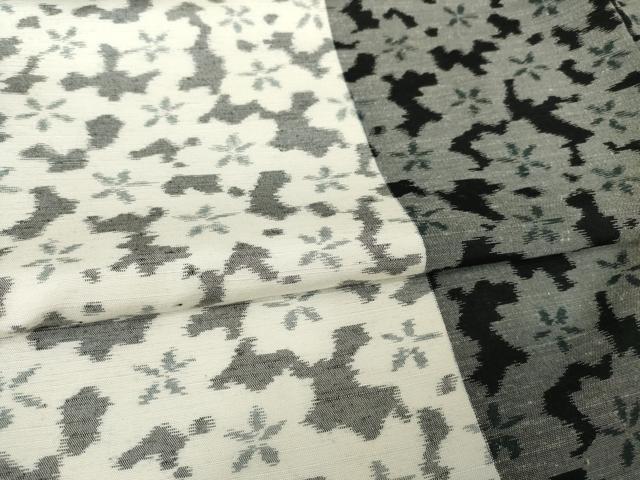 平和屋着物●上質な紬　桜尽くし間道　正絹　逸品　AABF9027ck