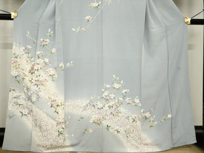 平和屋着物●訪問着　友禅　作家物　枝花文　暈し染め　正絹　逸品　AABF9029ck