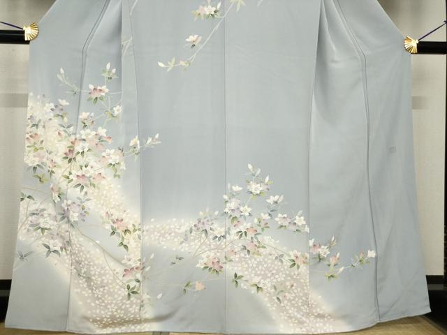 平和屋着物●訪問着　友禅　作家物　枝花文　暈し染め　正絹　逸品　AABF9029ck