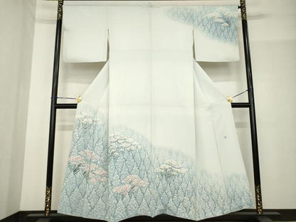 平和屋着物●訪問着　友禅　作家物　樹林文　暈し染め　金彩　正絹　逸品　AABF9031ck