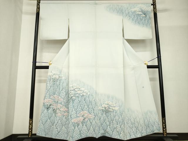平和屋着物●訪問着　友禅　作家物　樹林文　暈し染め　金彩　正絹　逸品　AABF9031ck