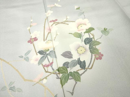 平和屋着物●訪問着　友禅　作家物　枝花丸文　正絹　逸品　未使用　AABF9033ck