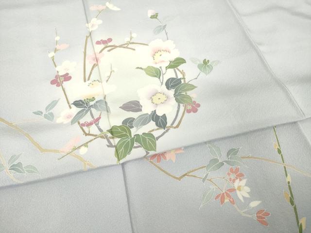 平和屋着物●訪問着　友禅　作家物　枝花丸文　正絹　逸品　未使用　AABF9033ck