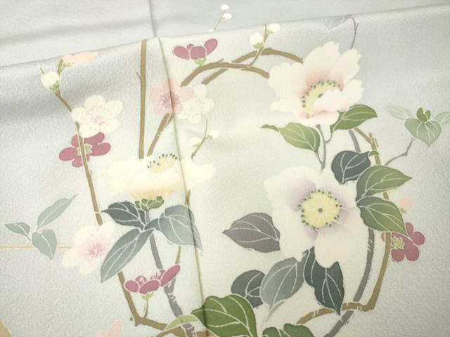 平和屋着物●訪問着　友禅　作家物　枝花丸文　正絹　逸品　未使用　AABF9033ck