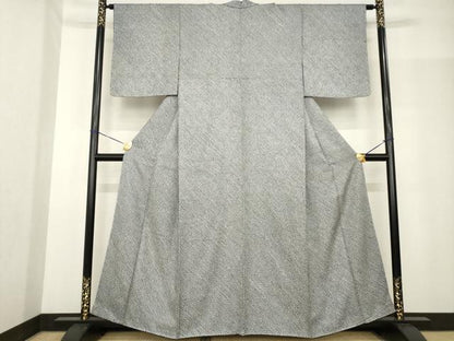 平和屋着物●大変加工の良い総絞り小紋　黒地　正絹　逸品　AABF9039ck